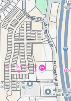 Snippet of County Assessor Map of Ellston Park - clicking on the image will redirect to the El Paso County Assessors Page